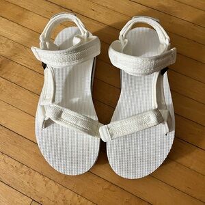 White Teva Platform Sandals